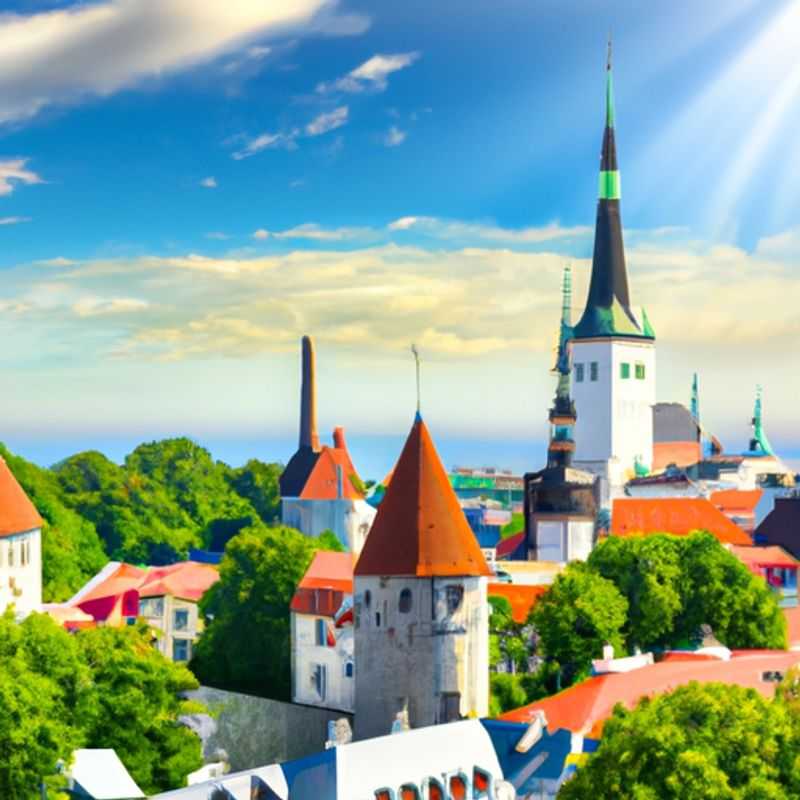 Two couples marveling at the medieval grandeur of Tallinn's Old Town, a UNESCO World Heritage Site, during their 4-day summer sojourn in Estonia's captivating capital.