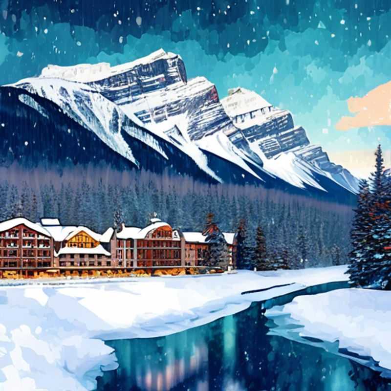 A solo traveler, the Luxury Cultural Explorer, marvels at the breathtaking winter landscape of Banff, Canada, surrounded by snow-capped mountains and serene frozen lakes during a 5-day adventure.