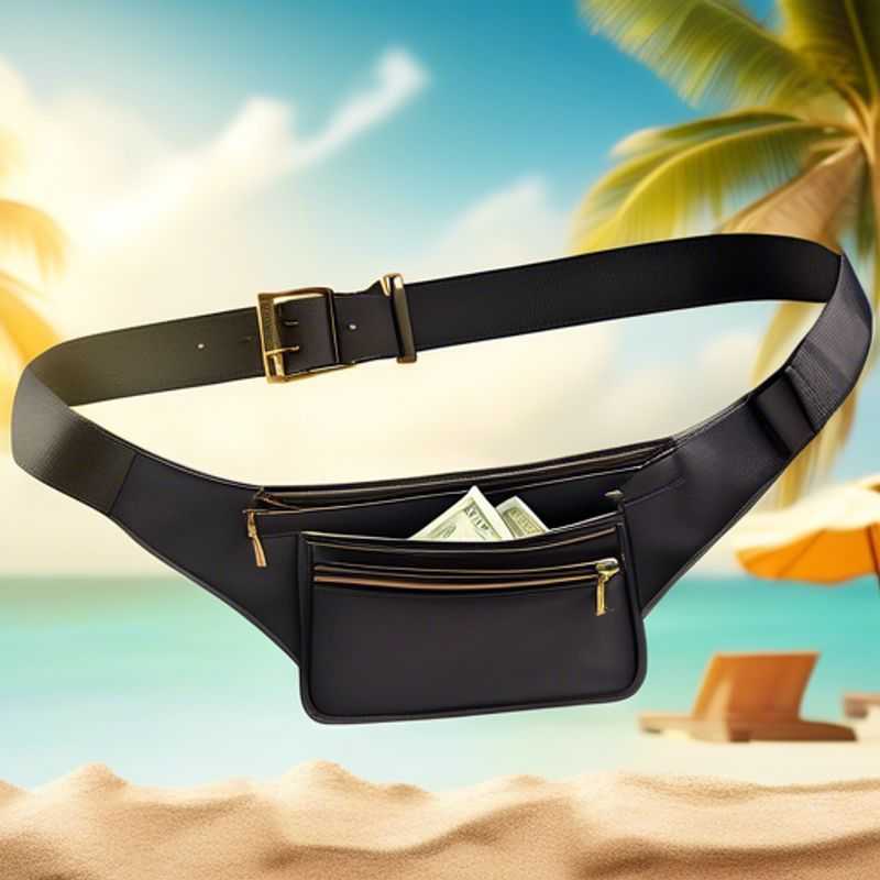 A close-up shot of a money belt or hidden pouch, showcasing its discreet design and secure features.