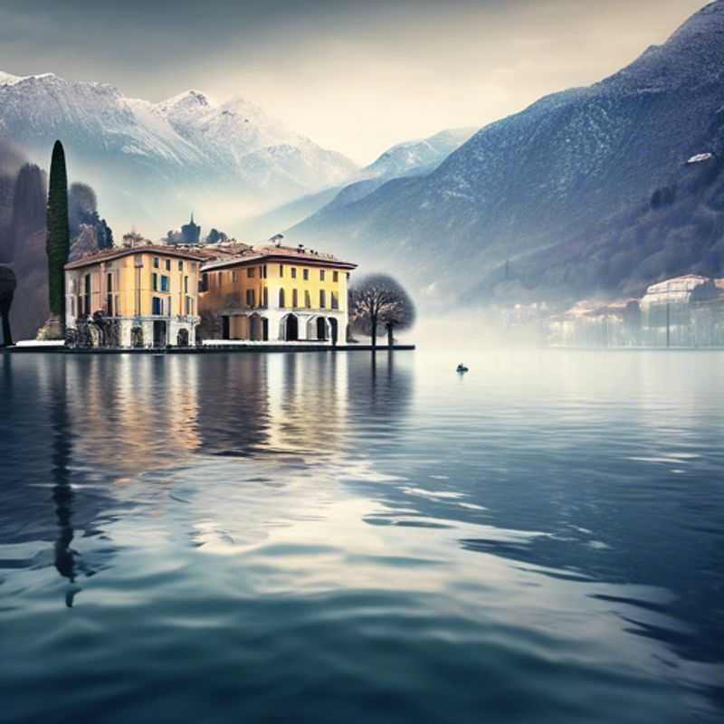 Three couples from The Luxury Group Traveler basking in the serene winter beauty of Lake Como, Italy, as they explore charming lakeside villas and indulge in exquisite Italian cuisine during their 4-day getaway.