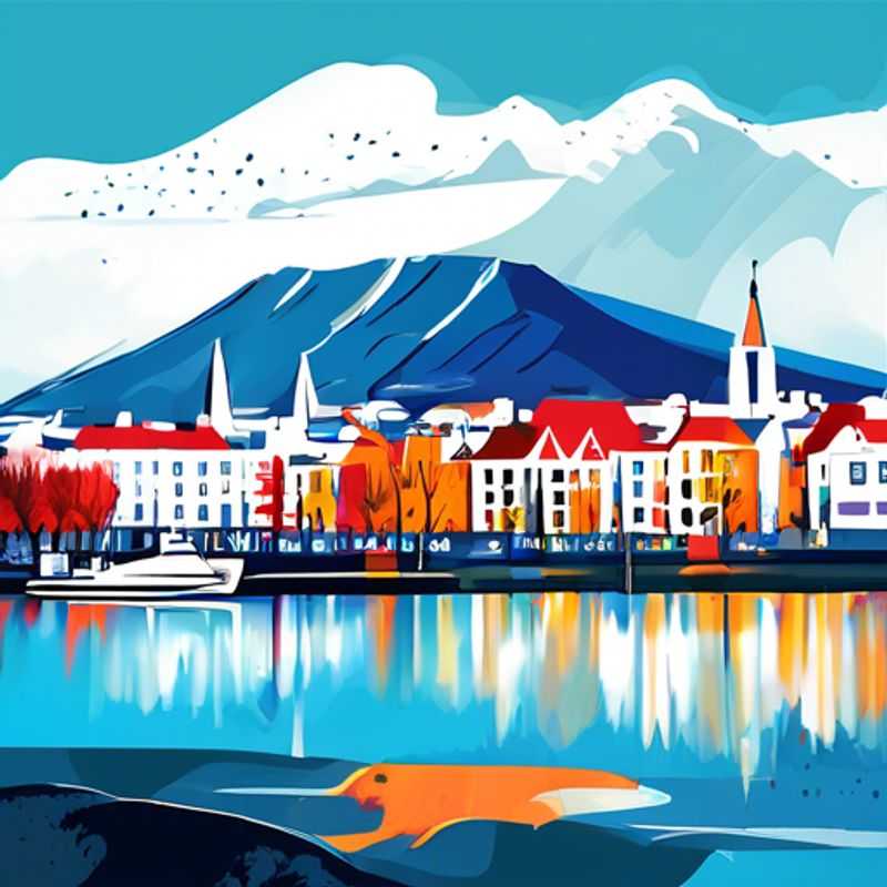 A couple exploring the vibrant streets of Reykjavik, Iceland, surrounded by colorful buildings and blooming spring flowers, during their luxurious two-week adventure as The Luxury Gap Year Traveler.