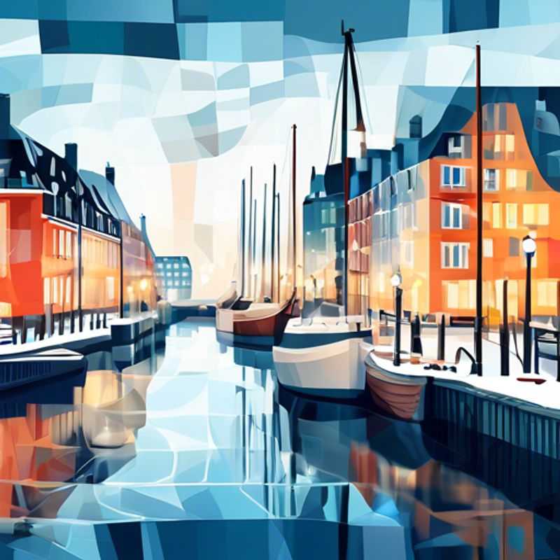 A solo traveler explores the charming streets of Copenhagen, Denmark, taking in the vibrant winter atmosphere, with iconic colorful buildings and cozy cafes, during a week-long coolcation.