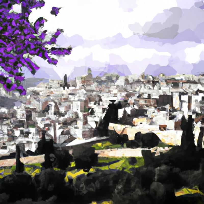 A panoramic view of Jerusalem's Old City walls, with the iconic golden Dome of the Rock gleaming in the warm spring sunlight, as two couples embark on their two-week pilgrimage through the holy city.