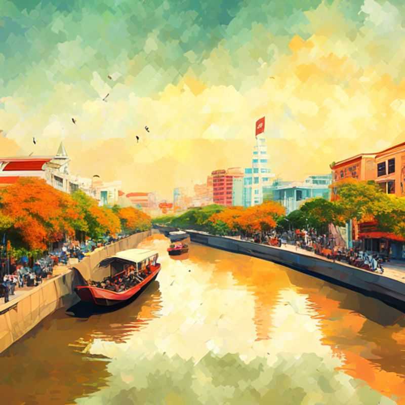 A solo traveler indulging in the vibrant street life of Ho Chi Minh City, Vietnam, savoring local delicacies and exploring cultural gems during a luxurious 24-hour fall adventure.