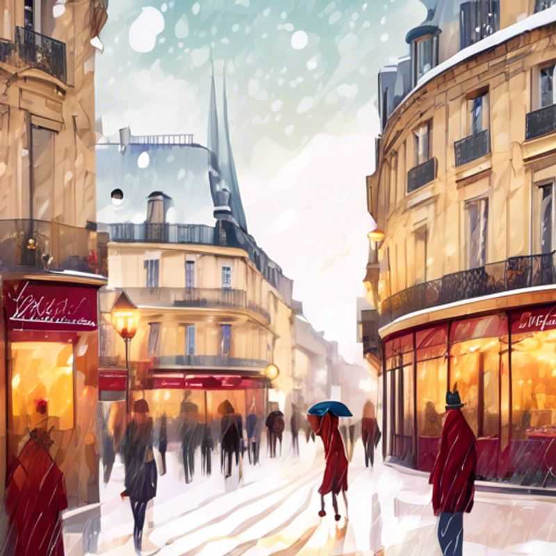 Two couples savoring a cozy winter evening in a charming Bordeaux street, surrounded by historic architecture and twinkling lights, as they embark on their luxurious week-long adventure in France's renowned wine capital.