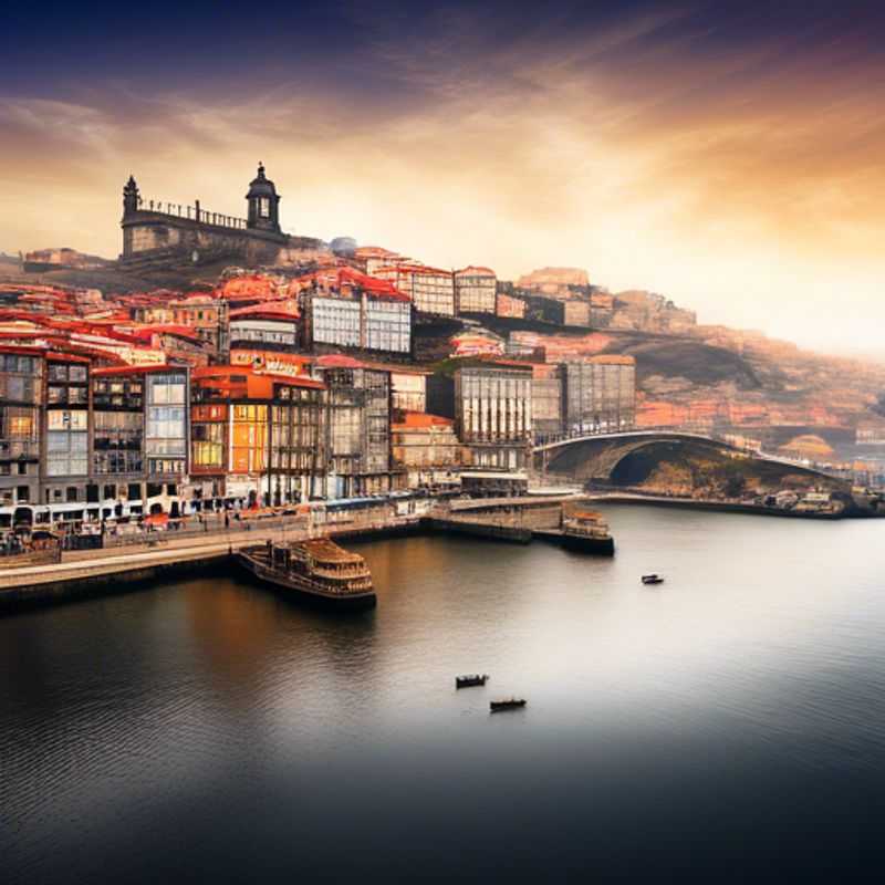 A solo luxury traveler exploring the charming streets of Porto, Portugal, surrounded by historic architecture and winter festivities during a 4-day adventure.