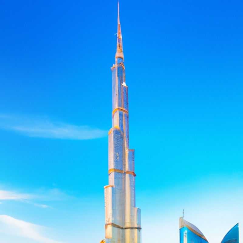 <h1>Explore Dubai's Luxury&#58; Burj Khalifa&#44; Dubai Mall&#44; Palm Jumeirah&#44; Dubai Marina Yacht Tour</h1> Two couples marvel at the awe&#45;inspiring Burj Khalifa, the tallest building in the world, piercing the azure skies of Dubai, United Arab Emirates, during their week&#45;long autumn adventure.