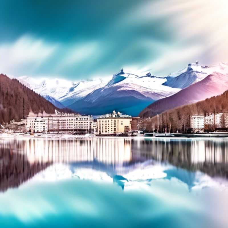 A couple indulging in a gourmet dining experience with breathtaking views of the Swiss Alps in St. Moritz, Switzerland, during their 24-hour spring getaway.