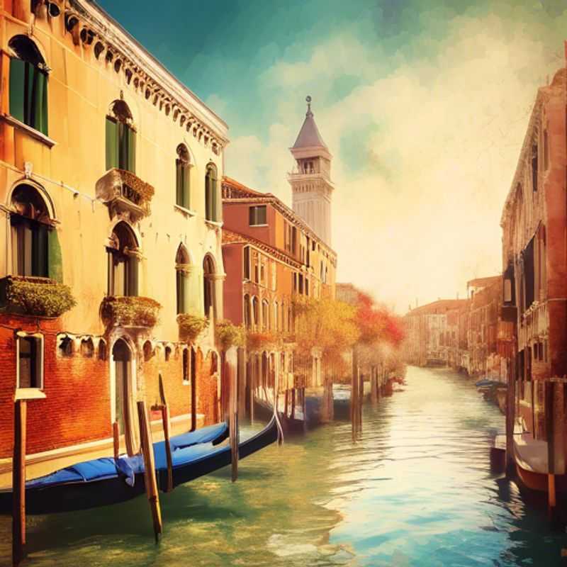 A solo traveler basking in the vibrant spring ambiance of Venice, Italy, surrounded by blooming flowers and picturesque canals, as they embark on a luxurious two-week adventure.