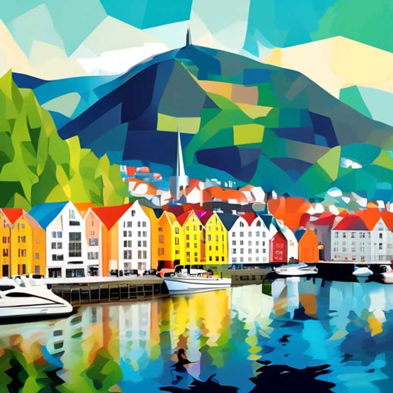 A solo traveler, The Luxury Festivalgoer, basking in the vibrant energy of Bergen, Norway, a coolcation destination steeped in history and culture.