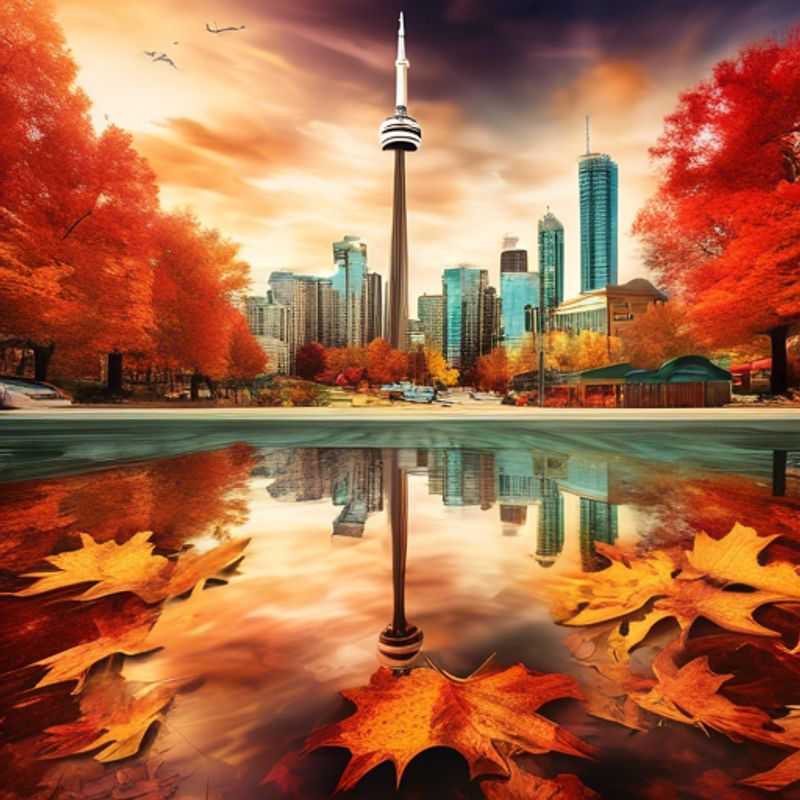 Three couples exploring the vibrant fall foliage at High Park in Toronto, Canada, embracing luxury eco-tourism during their 4-day autumn getaway.