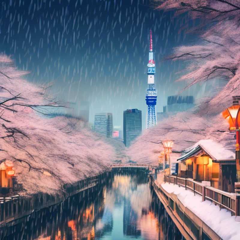 Two couples exploring the vibrant streets of Tokyo, Japan, adorned with winter lights and festive decorations, during their luxurious 4-day winter getaway.