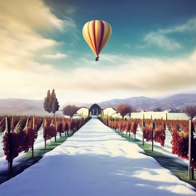 The Luxury Adventurer savoring a glass of exquisite wine amidst the serene winter landscapes of Napa Valley, USA, during a two-week solo journey filled with indulgence and exploration.