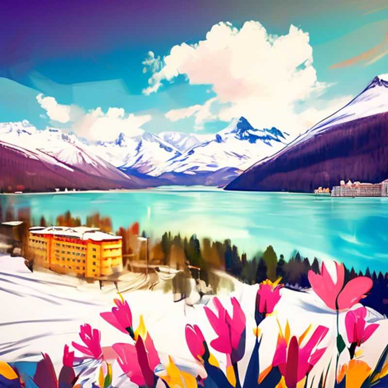 Three couples savoring the breathtaking spring landscape of St. Moritz, Switzerland, with its stunning alpine scenery and luxurious surroundings during their 24-hour getaway.