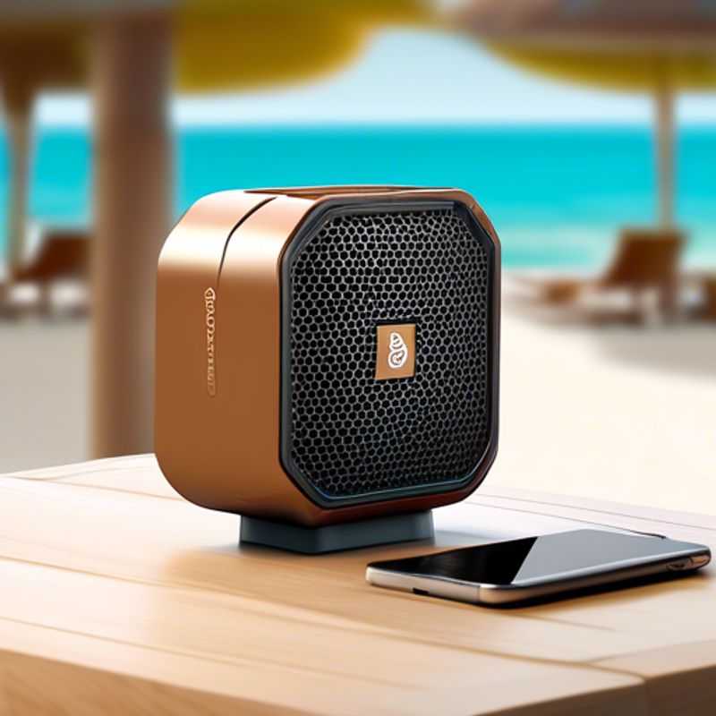 A sleek, high-end portable Bluetooth speaker, perfect for music lovers on the go.