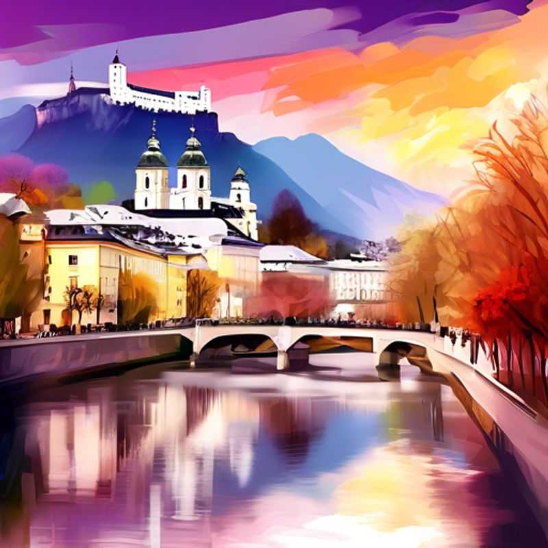 A couple immersed in the vibrant springtime charm of Salzburg, Austria, surrounded by blooming flowers and historic architecture, as they embark on a 3-week journey of cultural exploration.