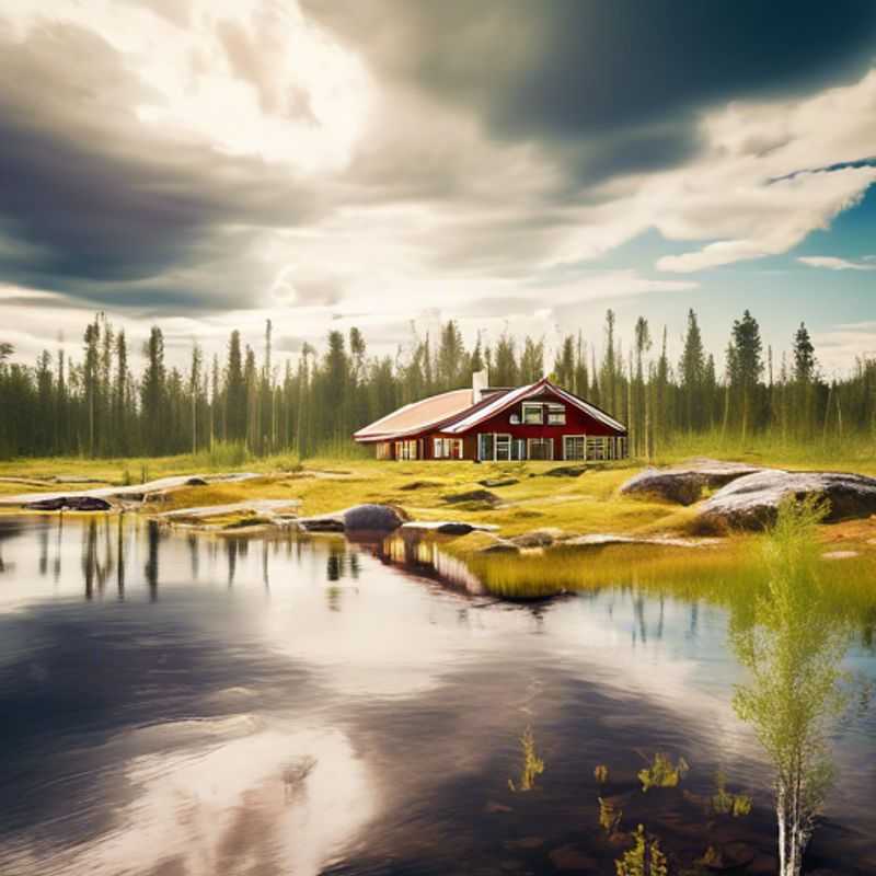 A solo traveler bundled in warm attire, gazing in awe at the otherworldly beauty of a snow-covered Lapland, Finland forest, a magical backdrop for their 4-day coolcation.