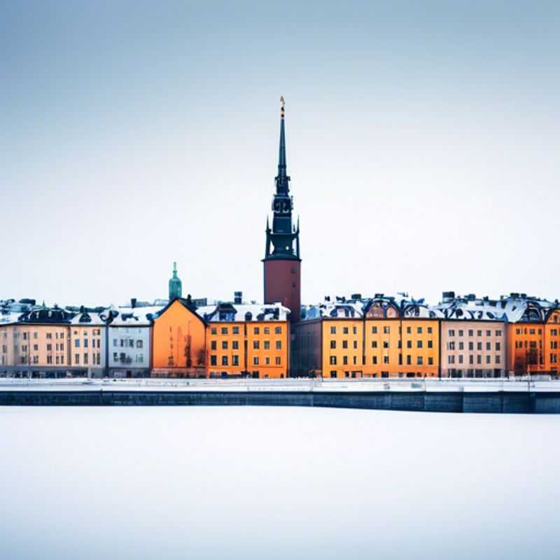 A family with children indulging in gourmet delights at a cozy café in Stockholm, Sweden, surrounded by a winter wonderland during their 4-day culinary adventure.