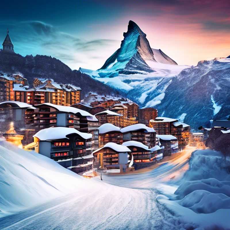 A family of four, brimming with excitement, stands against the majestic backdrop of the snow-capped Matterhorn in Zermatt, Switzerland, embarking on a luxurious family winter escape.