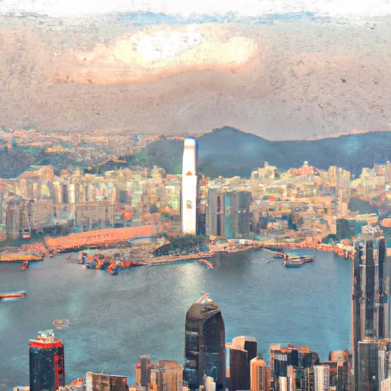 A solitary figure stands amidst the vibrant tapestry of Hong Kong's skyline, the iconic skyscrapers illuminating the autumn sky, during a captivating 4&#45;day solo adventure in the heart of this dynamic metropolis.