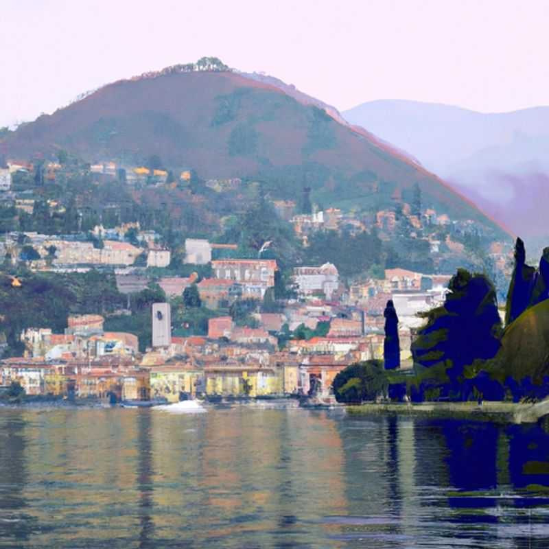 A couple takes in the breathtaking panorama of Lake Como from a cozy vantage point, surrounded by snow-capped mountains and charming villages, during their enchanting 24-hour winter getaway to Italy's picturesque lake district.