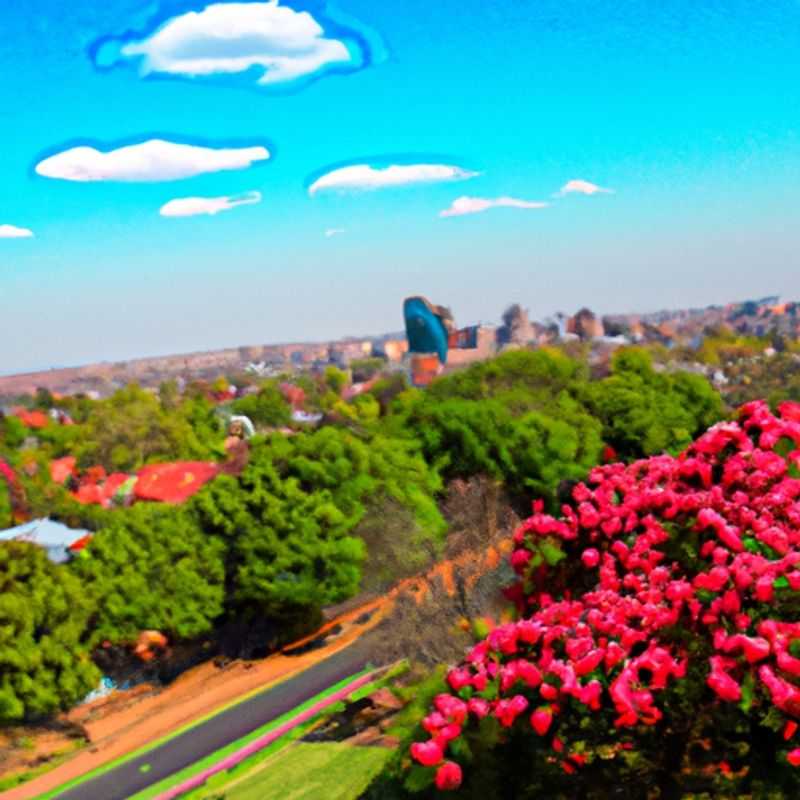 A vibrant spring day in Johannesburg, South Africa, where a family with children embarks on a 24-hour adventure, their faces filled with excitement and anticipation for the cultural immersion and wildlife encounters that await them.