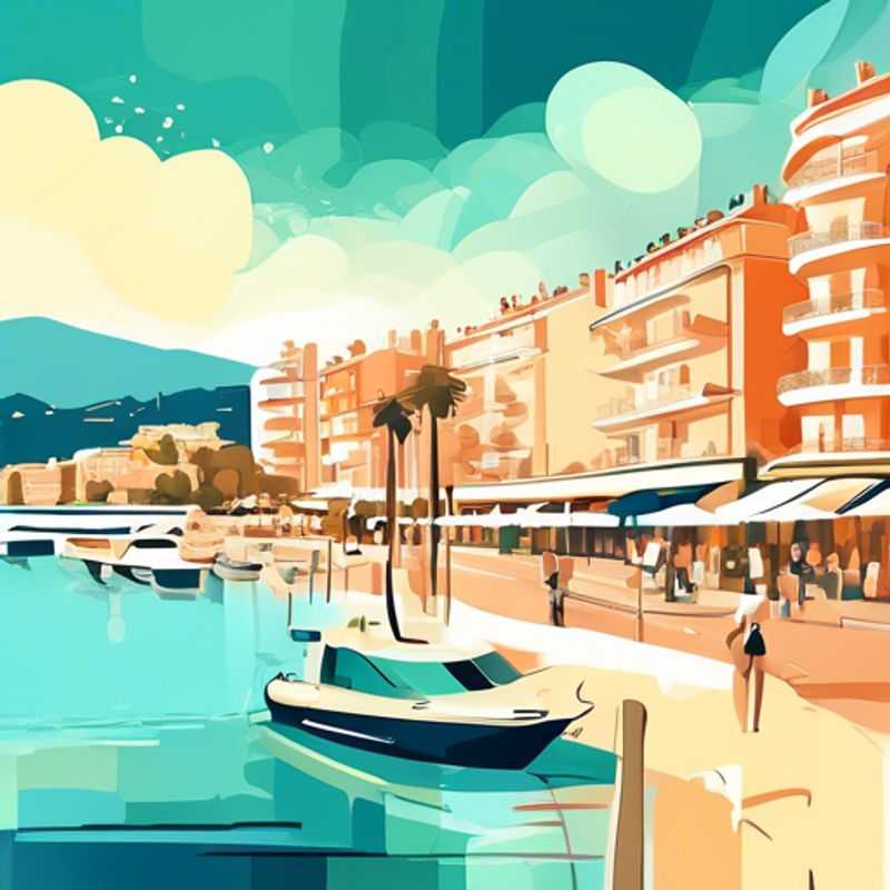 A well-heeled solo traveler, the Luxury Staycationer, strolling along the sun-dappled Croisette in Cannes, France, taking in the glamour and opulence of this iconic Riviera destination during a blissful two-week summer sojourn.