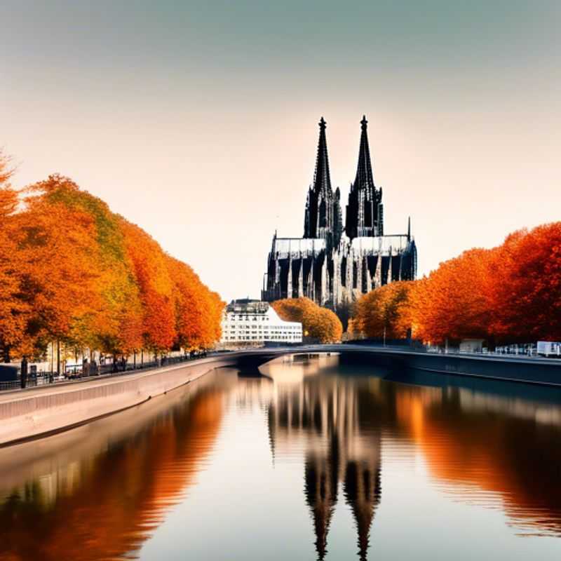 Three couples from The Luxury Group Traveler savoring the vibrant autumn colors in front of the iconic Cologne Cathedral, as they embark on a two-week luxurious adventure in Cologne, Germany.