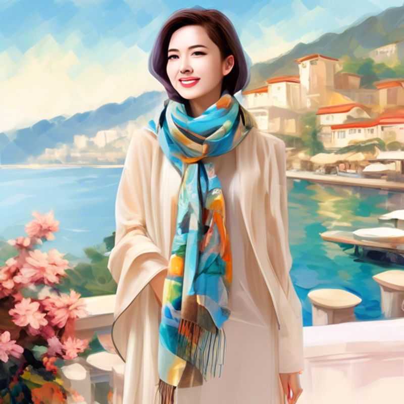 A luxurious, lightweight cashmere scarf or shawl, perfect for adding warmth and style to your outfit.