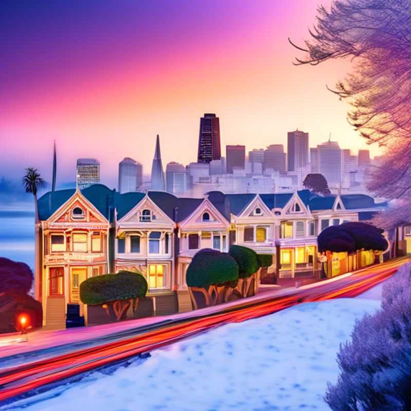 Two couples exploring the iconic Golden Gate Bridge, surrounded by the misty winter skyline of San Francisco, USA, during their luxurious 5-day getaway.