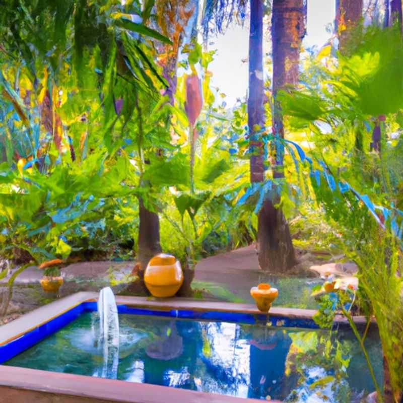 <h1>Marrakech Luxury&#58; Majorelle Garden&#44; Bahia Palace&#44; Hamman Spa</h1> Two couples reveling in the vibrant tapestry of colors and scents in the souk of Marrakech, Morocco, during their autumnal 5&#45;day sojourn, immersing themselves in the captivating essence of this enchanting city.