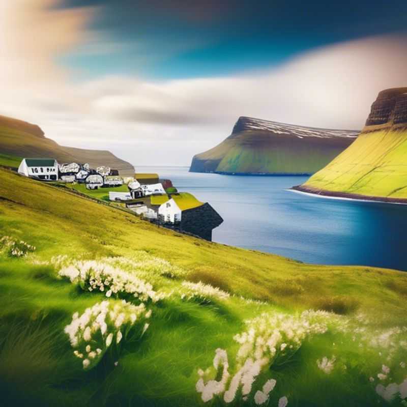 A solo traveler, the epitome of the Luxury Festivalgoer, gazes out at the breathtaking panorama of the Faroe Islands, where dramatic cliffs meet the crashing waves in a symphony of nature's grandeur.